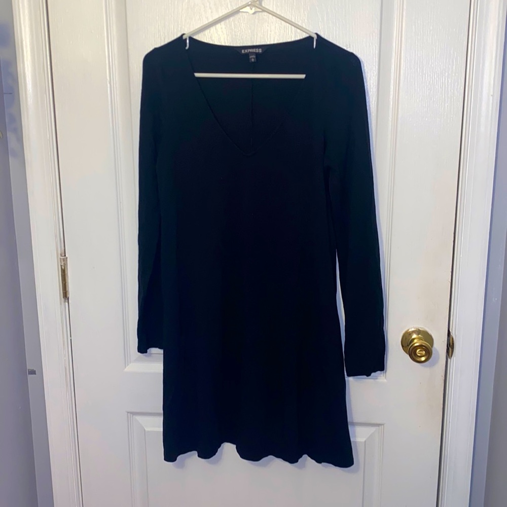 Black express midi long sleeve stretchy dress